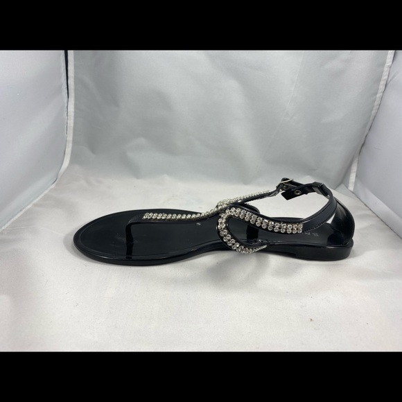 Black plastic rhinestone sandal - Picture 2 of 3